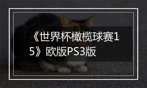 《世界杯橄榄球赛15》欧版PS3版