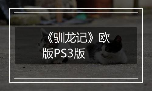 《驯龙记》欧版PS3版
