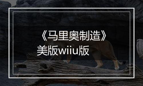 《马里奥制造》美版wiiu版
