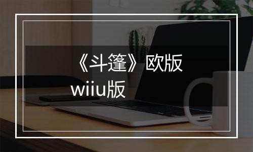《斗篷》欧版wiiu版