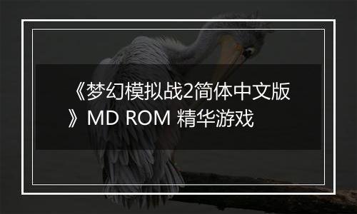 《梦幻模拟战2简体中文版》MD ROM 精华游戏