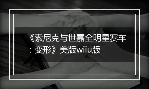 《索尼克与世嘉全明星赛车：变形》美版wiiu版