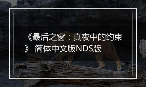 《最后之窗：真夜中的约束》 简体中文版NDS版