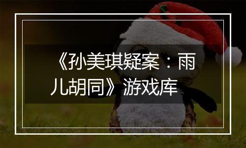 《孙美琪疑案：雨儿胡同》游戏库