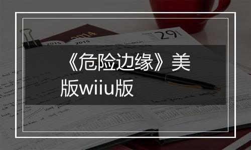 《危险边缘》美版wiiu版