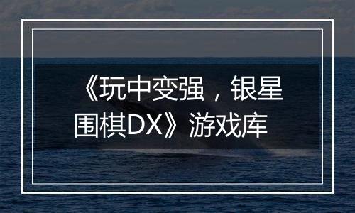 《玩中变强，银星围棋DX》游戏库
