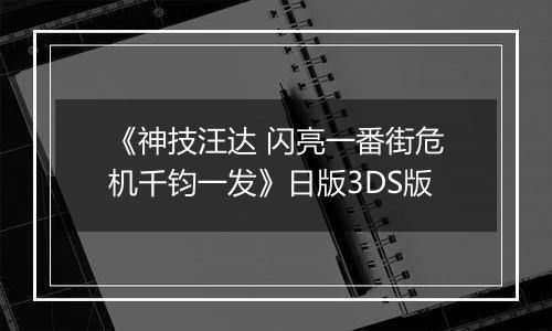 《神技汪达 闪亮一番街危机千钧一发》日版3DS版