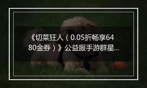 《切菜狂人（0.05折畅享6480金券）》公益服手游群星阵容推荐