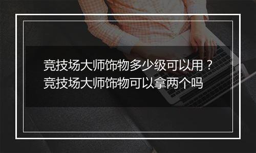 竞技场大师饰物多少级可以用？竞技场大师饰物可以拿两个吗