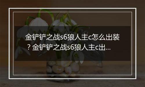 金铲铲之战s6狼人主c怎么出装？金铲铲之战s6狼人主c出装攻略