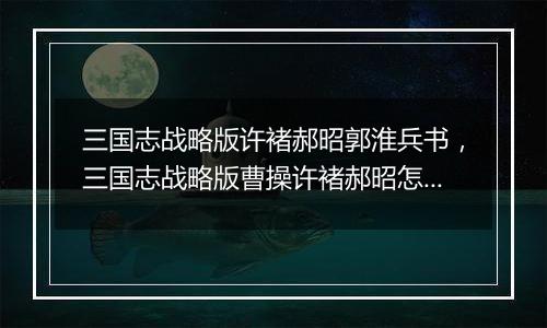 三国志战略版许褚郝昭郭淮兵书，三国志战略版曹操许褚郝昭怎么搭配战法？