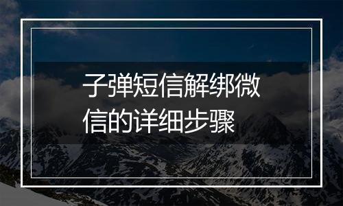子弹短信解绑微信的详细步骤