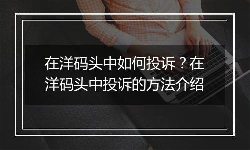 在洋码头中如何投诉？在洋码头中投诉的方法介绍