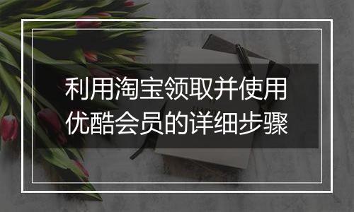 利用淘宝领取并使用优酷会员的详细步骤