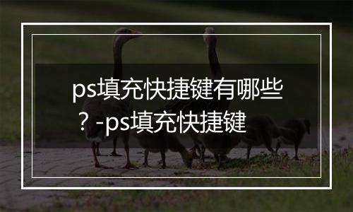 ps填充快捷键有哪些？-ps填充快捷键
