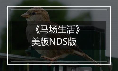 《马场生活》 美版NDS版